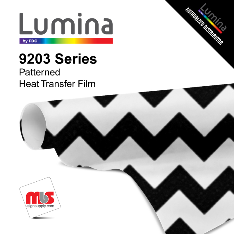 15'' x 5 Yards Lumina® 9203 Matte Black Large Chevron 1 year Unpunched 2.4 Mil Heat Transfer Vinyl (Color code 012)
